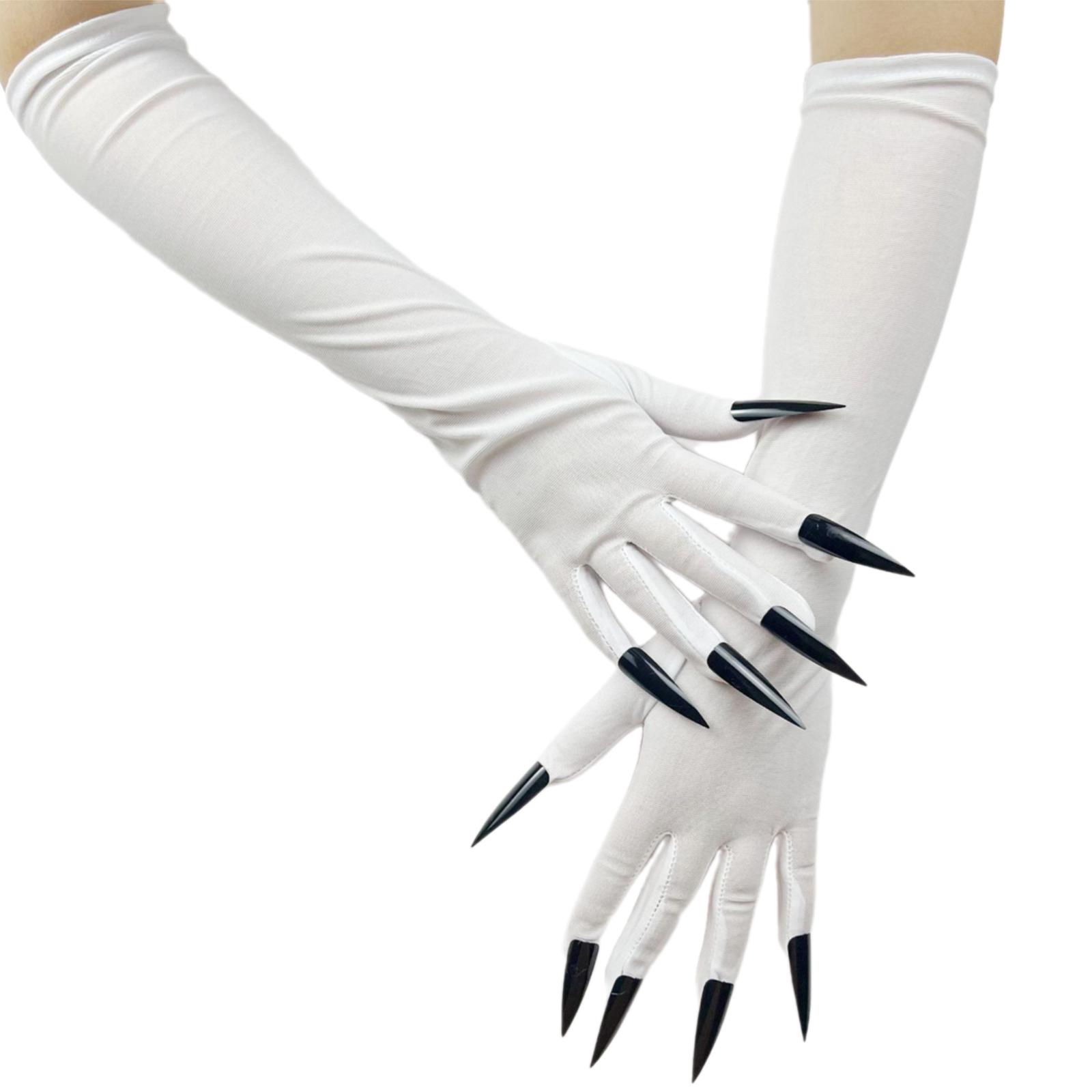 Рукавички на Хелловін з повними пальцями, довгими нігтями, аксесуари до костюма, моторошні рукавички з кігтями черепа, довгі нігті білий
Рукавички на Хелловін з повними пальцями, довгими нігтями, аксесуари до костюма, моторошні рукавички з кігтями черепа, довгі нігті білий