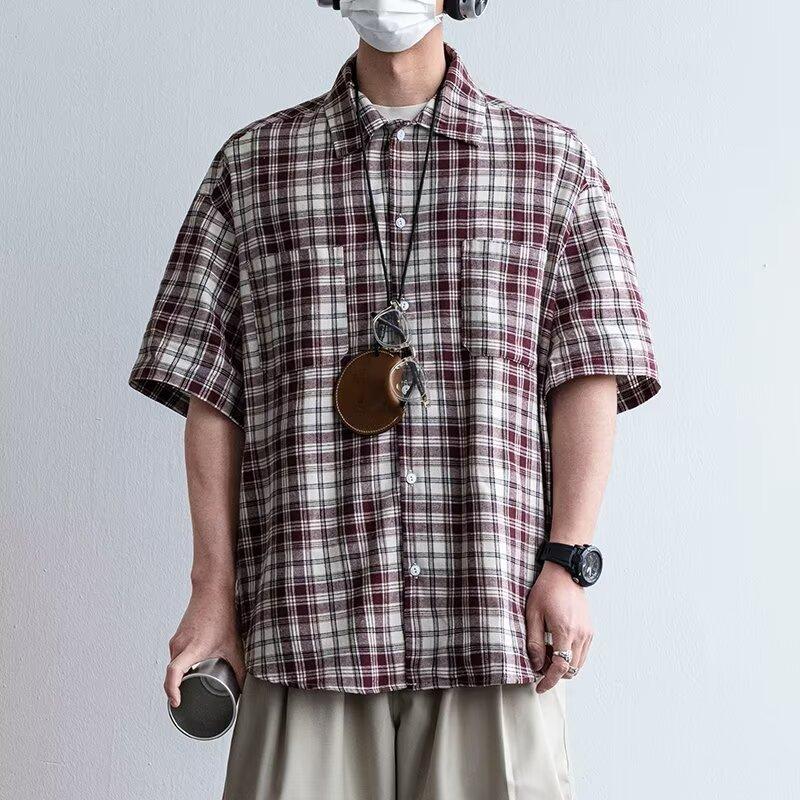 Стиль колледжа Ин Куртка-рубашка Осень Корейская версия Большой размер Полненькая сестра Свободная Приталенная Клетчатая Рубашка с длинным рукавом 2XL красный