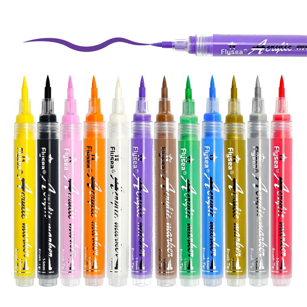 FLYSEA FS-3601 Acrylic Paint Pen Soft Brush Tip Color Pen for Coloring Painting DIY Nail Art Silver
FLYSEA FS-3601 Acrylic Paint Pen Soft Brush Tip Color Pen for Coloring Painting DIY Nail Art Silver