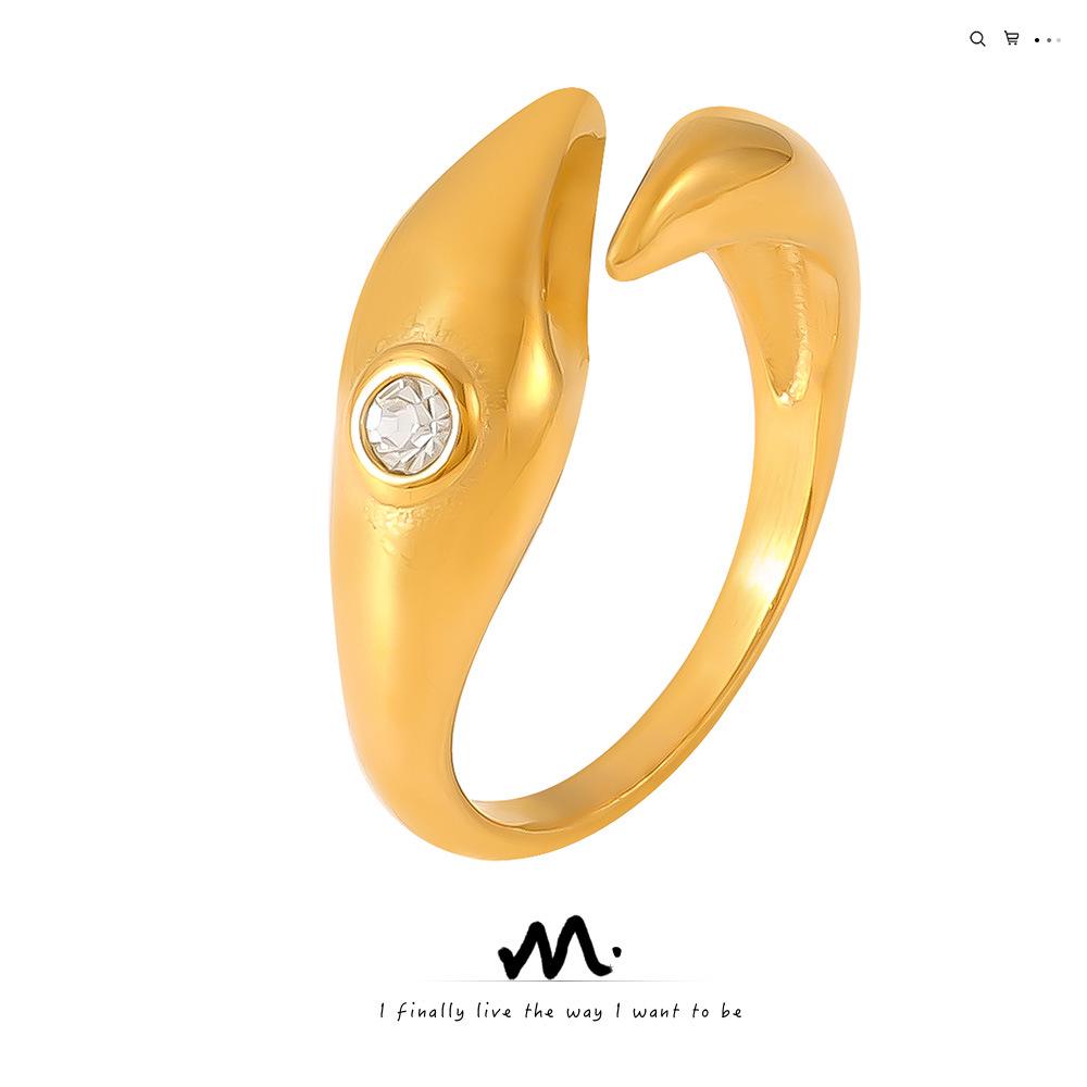 Chic European-American Faceted Open Ring with Sparkling Diamonds, 18k Gold PVD Titanium Steel, No Fade, Light Luxury. Size 7
Chic European-American Faceted Open Ring with Sparkling Diamonds, 18k Gold PVD Titanium Steel, No Fade, Light Luxury. Size 7