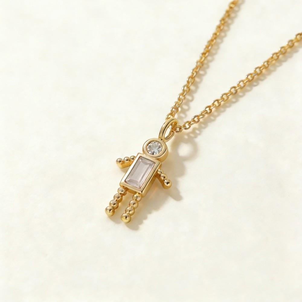 Cute Couples Collar Zircon Long Chain Choker Fashion Birthstone Child-Shaped Necklace Daily Boy April
Cute Couples Collar Zircon Long Chain Choker Fashion Birthstone Child-Shaped Necklace Daily Boy April