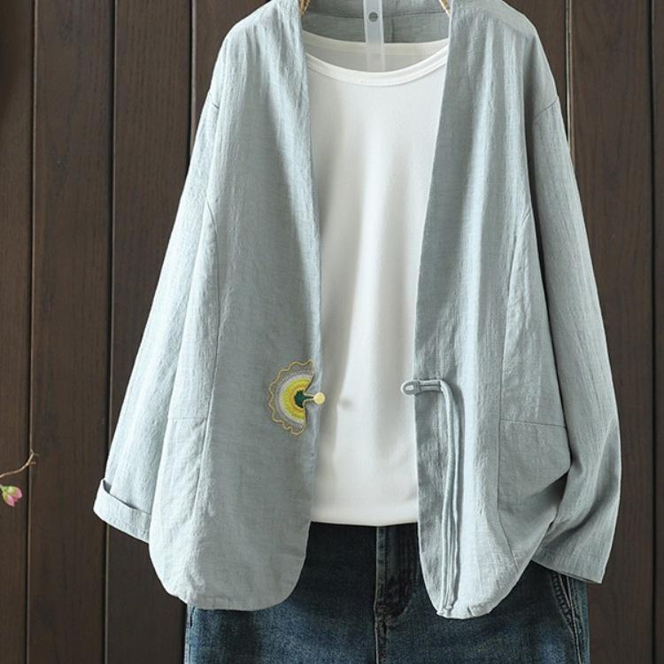 Spring 2024 Women s Cotton Linen Embroidered Frog Button Cardigan - Loose Slimming V-neck Short Jacket XL (recommended 62.5-70kg) білий
Spring 2024 Women s Cotton Linen Embroidered Frog Button Cardigan - Loose Slimming V-neck Short Jacket XL (recommended 62.5-70kg) білий