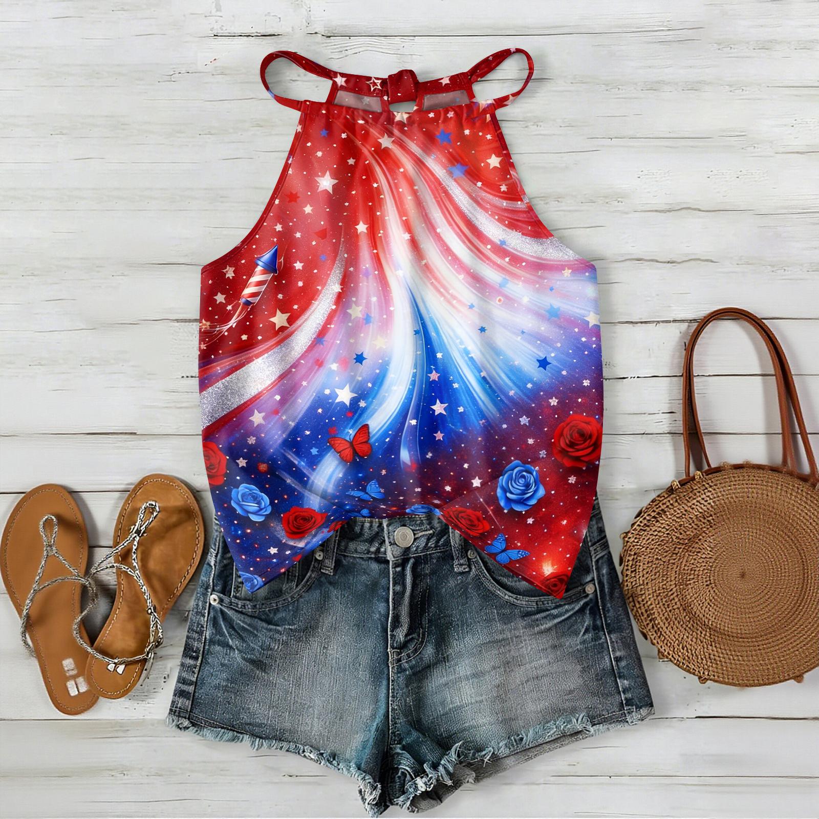 Women Sleeveless Bohemian Tank Top Summer Casual Loose Fit Outdoor Printed Halter Neck Blouse with Adjustable Straps for Daily Wear XL
Women Sleeveless Bohemian Tank Top Summer Casual Loose Fit Outdoor Printed Halter Neck Blouse with Adjustable Straps for Daily Wear XL