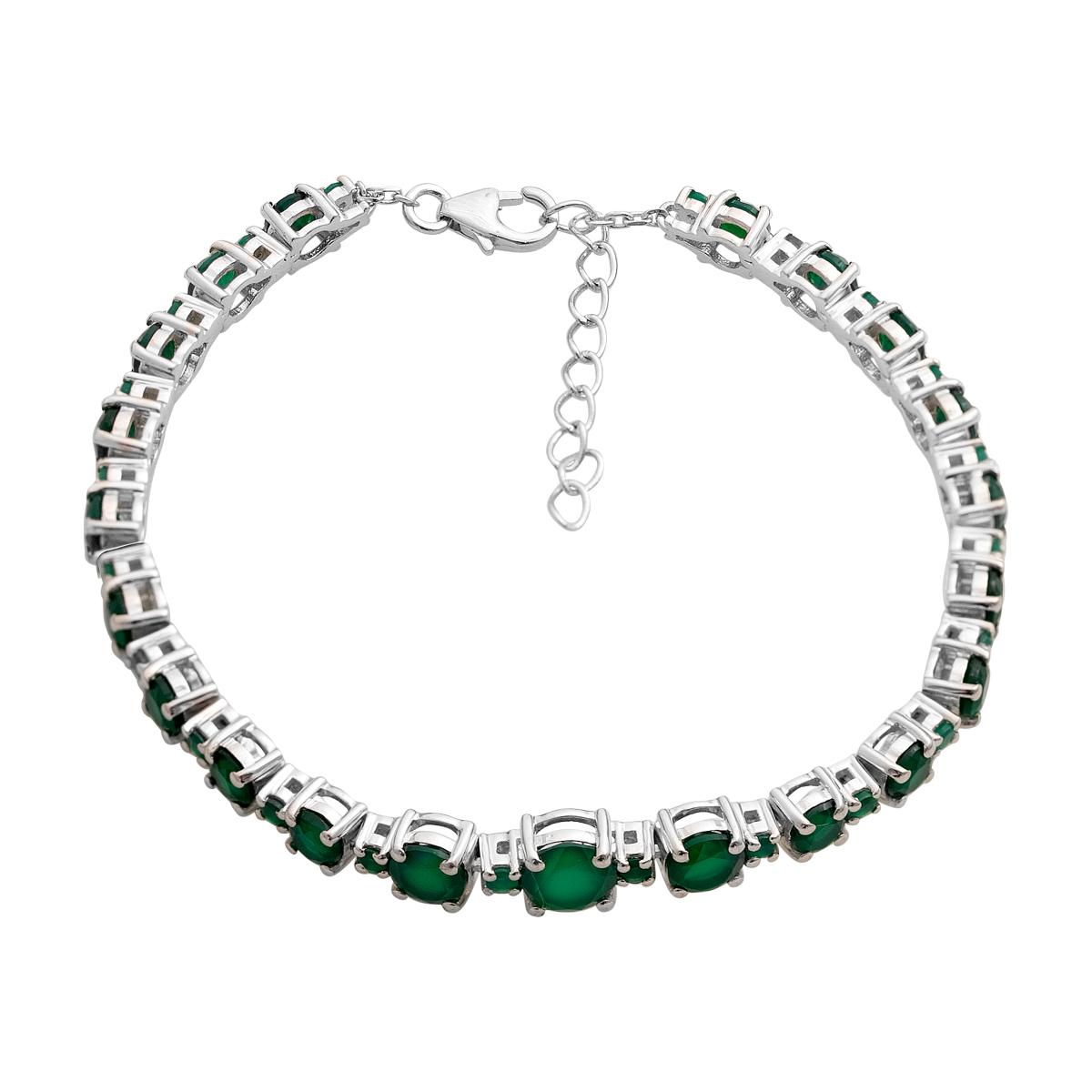 Silver bracelet with natural agate 6.338ct, item weight 9.92 g (2205692) 17-20cm смарагдовий
Silver bracelet with natural agate 6.338ct, item weight 9.92 g (2205692) 17-20cm смарагдовий