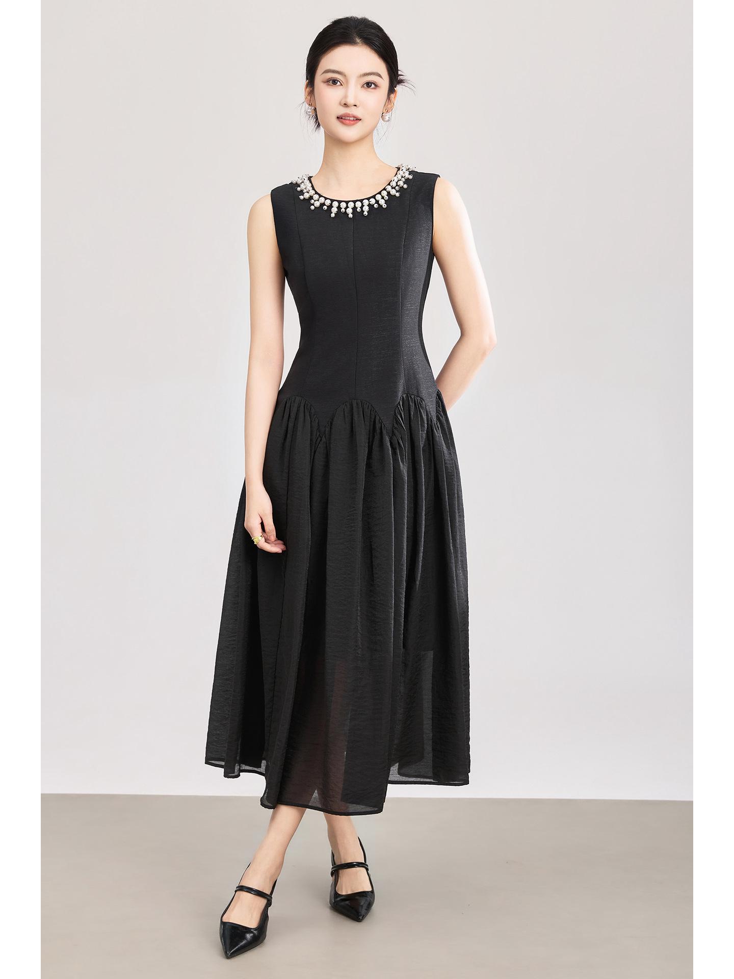 High-Quality Beaded Tencel Crepe Waist-Cinched French Aristocratic Style Tea Party Dress for Women S чорний
High-Quality Beaded Tencel Crepe Waist-Cinched French Aristocratic Style Tea Party Dress for Women S чорний