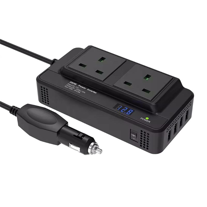200W Car Power Inverter 12V To 220V Converter with 4 USB Ports & Double Outlets Easy to Carry for Vehicles Trucks RVs 1
200W Car Power Inverter 12V To 220V Converter with 4 USB Ports & Double Outlets Easy to Carry for Vehicles Trucks RVs 1
