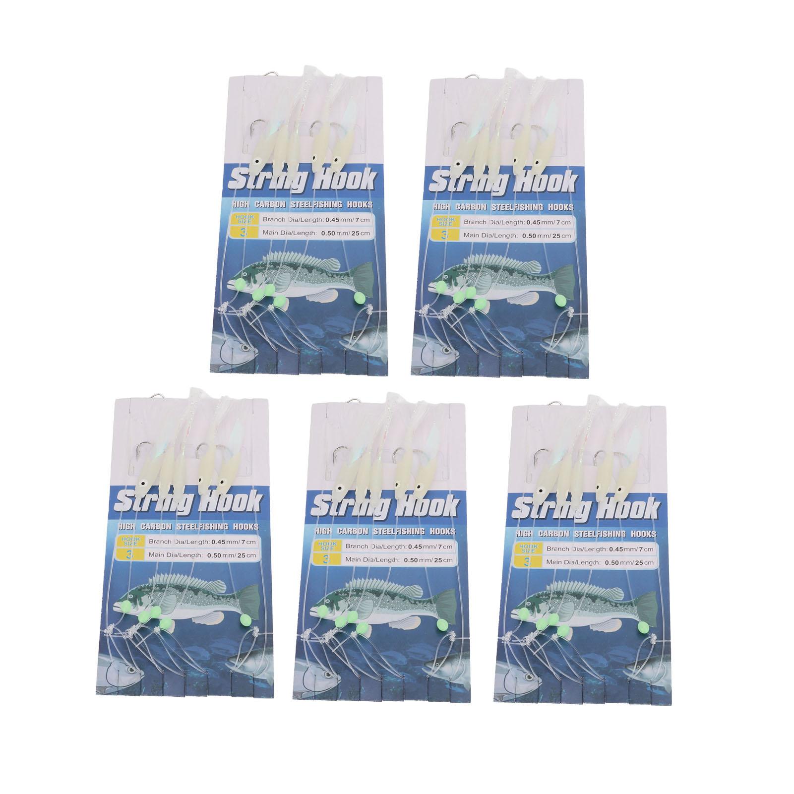 5 Set Luminous Feather Fishing Lure Bait Rigs Fish Skin Glow Fishing Lure Carbon Steel Lure String Hooks with 5 Hooks 3
5 Set Luminous Feather Fishing Lure Bait Rigs Fish Skin Glow Fishing Lure Carbon Steel Lure String Hooks with 5 Hooks 3