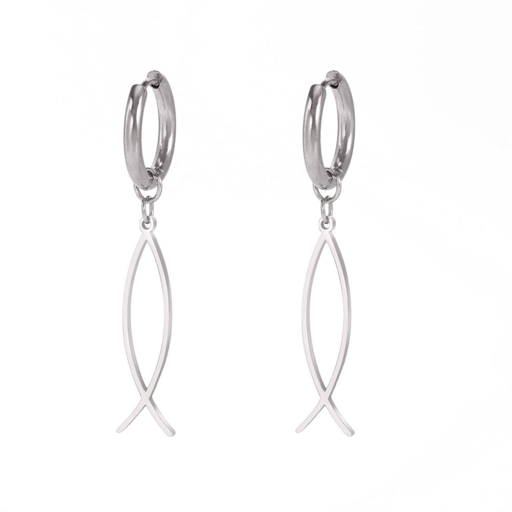 Stainless Steel Ichthys Jesus Fish Dangle Earrings for Women Men Christian Symbol Hoop Earrings Amulet Religious Jewelry
Stainless Steel Ichthys Jesus Fish Dangle Earrings for Women Men Christian Symbol Hoop Earrings Amulet Religious Jewelry