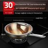 Food-Grade 304/316L Stainless Steel Induction Wok, Non-Stick, Round Bottom, No Coating
