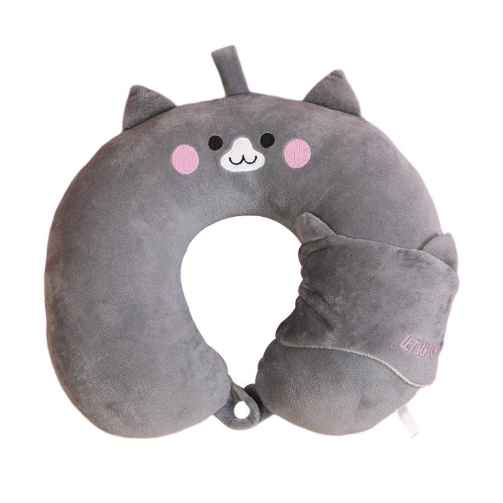 

ПП бавовняна дорожня подушка для шиї м яка зручна підтримка шиї портативна U-подібна подушка сірий