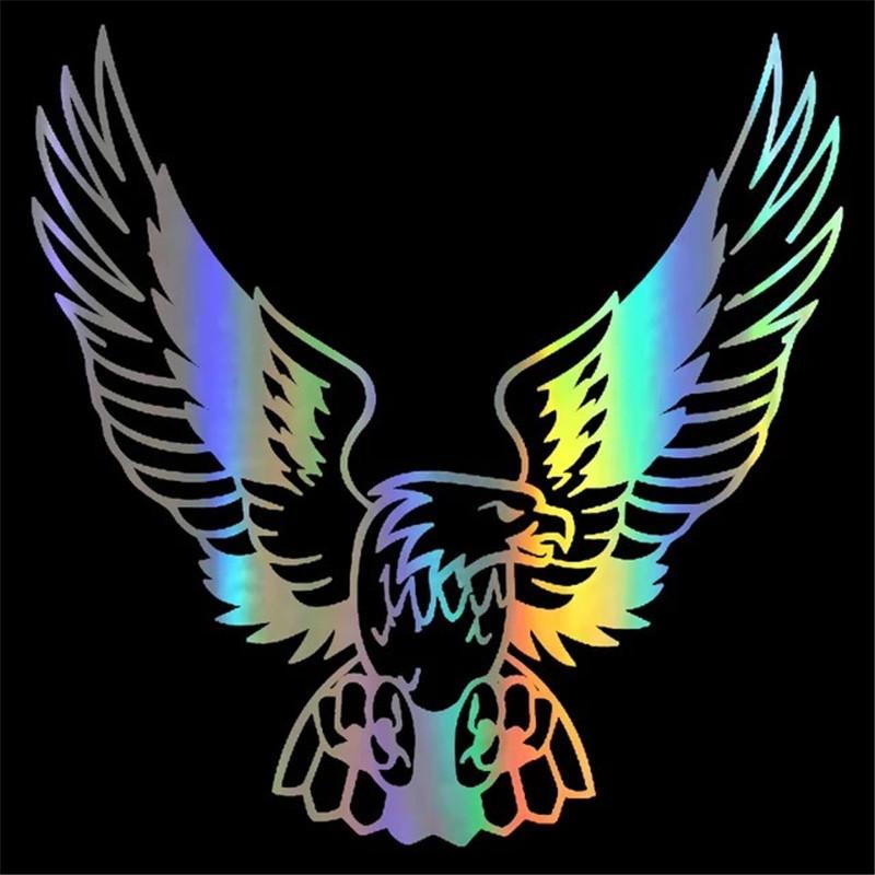 Автомобильная наклейка Лазерная светоотражающая наклейка Орел Животное Наклейка Декоративная Персонализированная Кузов Царапины 15.8* 16cm