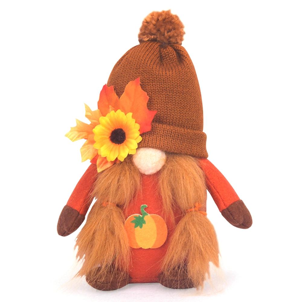 Осенняя Безликая Кукла Гном Плюшевая День Благодарения Ручная Работа Осенние Подарки Шведские Гномы Подсолнух Кленовый Лист Томте Для Дома