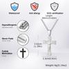 Vintage Religious Jesus Cross Pendant Necklace, Stainless Steel Chain Necklace for Men Church Prayer Faith Jewelry