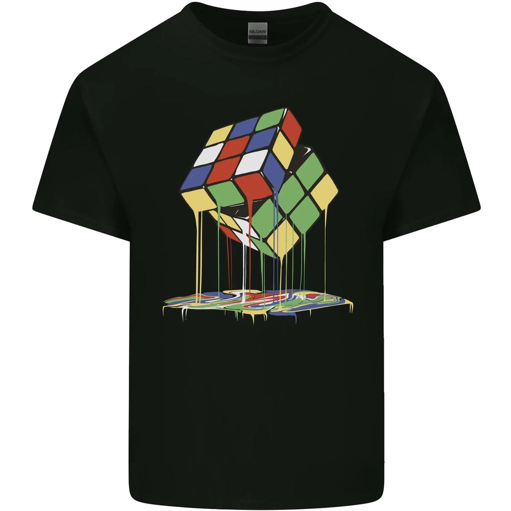 Dripping Rubix Cube Funny Puzzle Kids T-Shirt Childrens