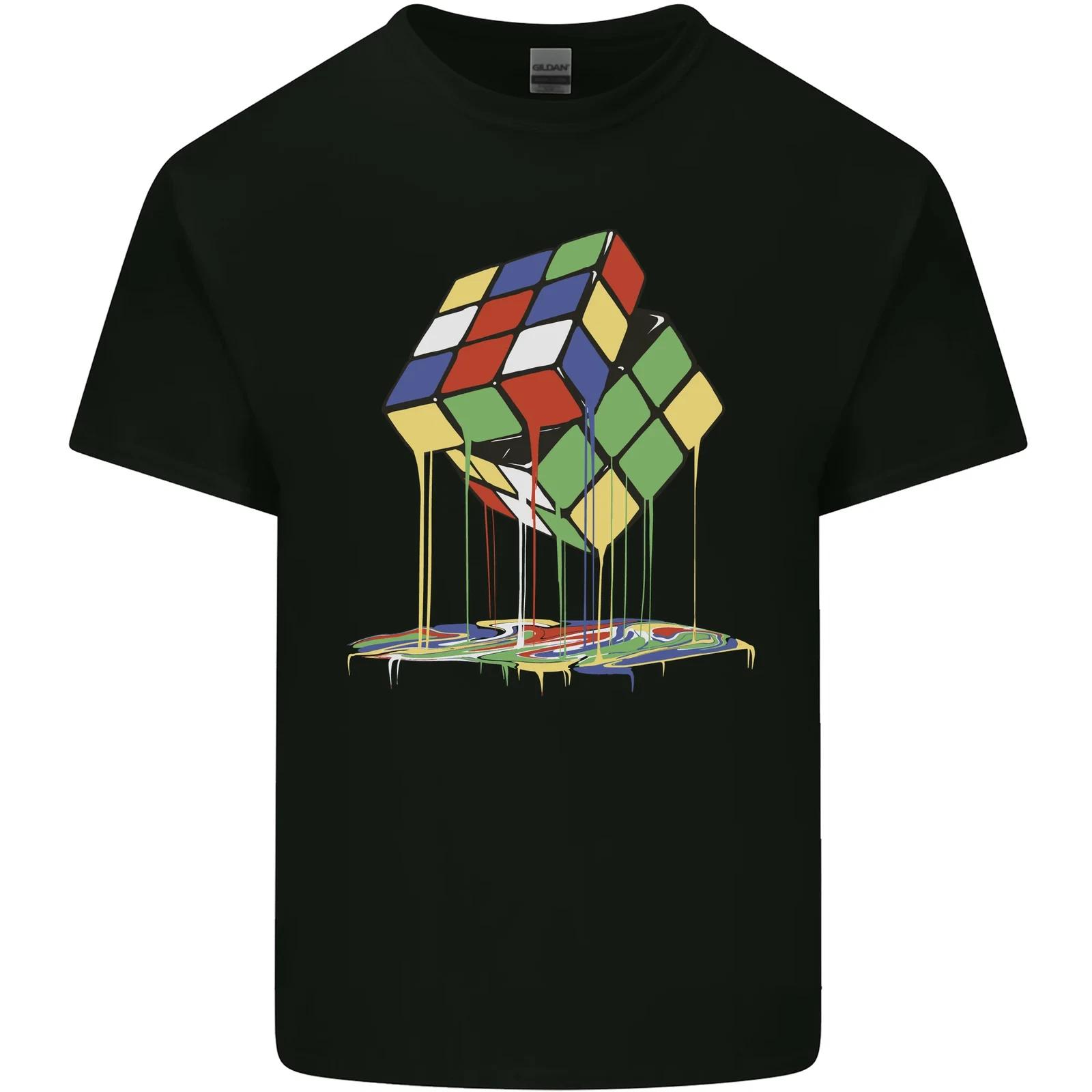 Dripping Rubix Cube Funny Puzzle Kids T-Shirt Childrens 3XL