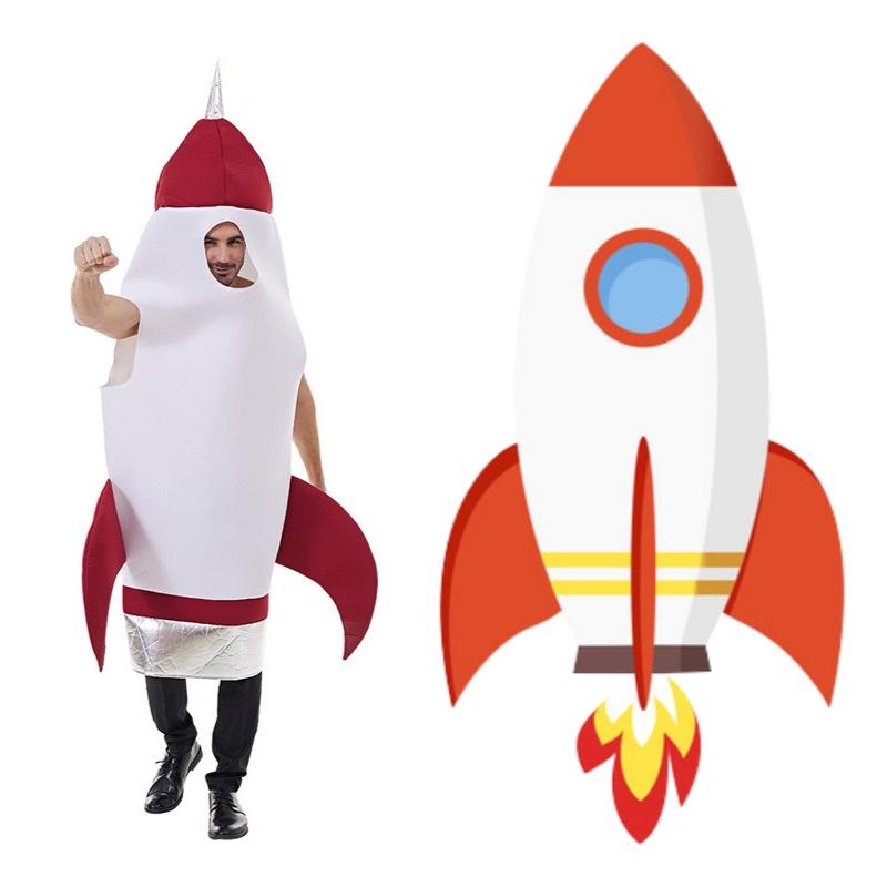 Jumpsuit Rocket Costume Adults Bodysuit Halloween Cosplay Space Outfit Unisex