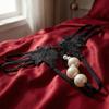Low-waist Women's Thong Flower Mesh Lace Briefs Fashion Pearl Lace Underwear  Summer Spring