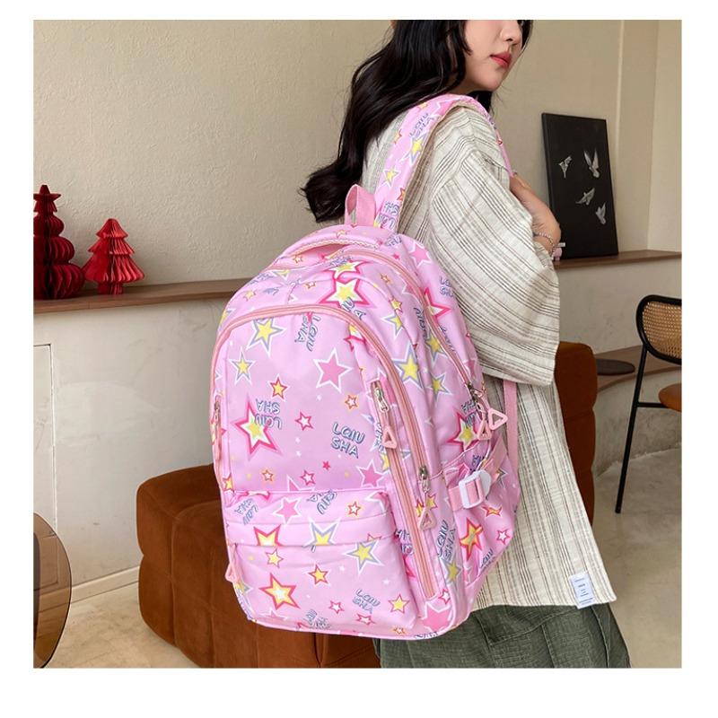 Wind schoolbag female junior high school student high value star girl backpack travel portable backpack