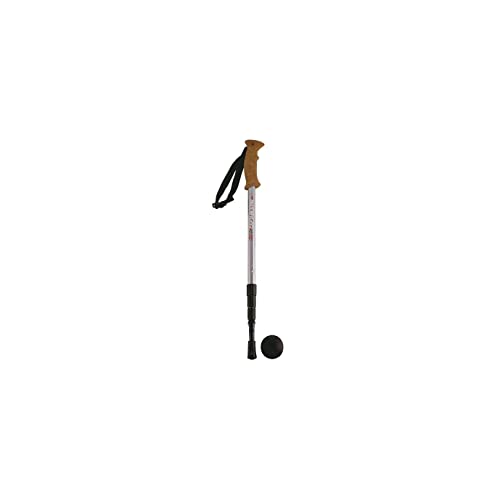 Captain Stag Trekking Poles, Trekking Walking Sticks, Vented Grip, 4-Stage Sliding, Anti-Shock System, Silver, FEEL BOSCO M-9842