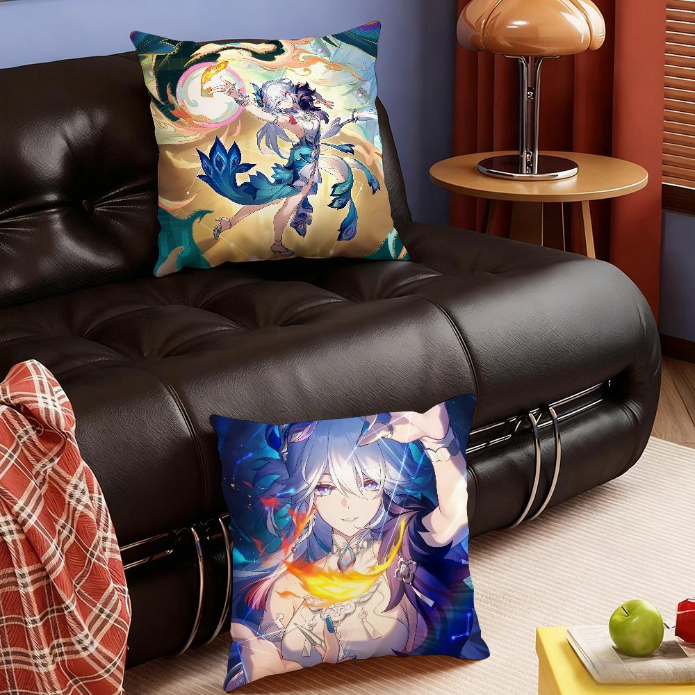 Honkai Star Rail Yao Guang Pillow Case Bedroom Sofa Living Room Backrest Decoration Square Cushion Nap Time