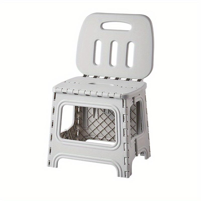 [Portable Stool] Durable Portable Foldable Plastic Stool with Backrest | Ideal for Home, Fishing, and Easy to Assemble