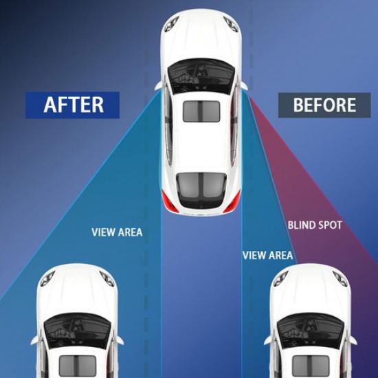 2pcs Blind Spot Mirror Convex 360° Wide Angle Suction Cup Adjustable For Car SUV