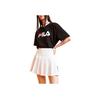 Fila Brand Logo Print American Retro Round Neck Short Sleeve T-Shirt Unisex Tops Black F51U318199FBK