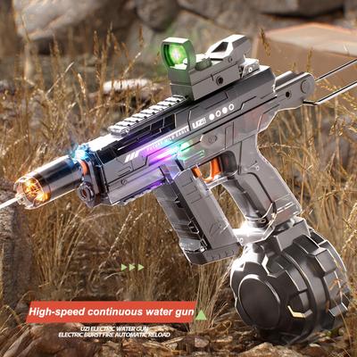 New Fully Automatic Electric Continuous Water Gun Simulated Muzzle Flame Large Capacity Electric Toy Gun Swimming Pool Toy