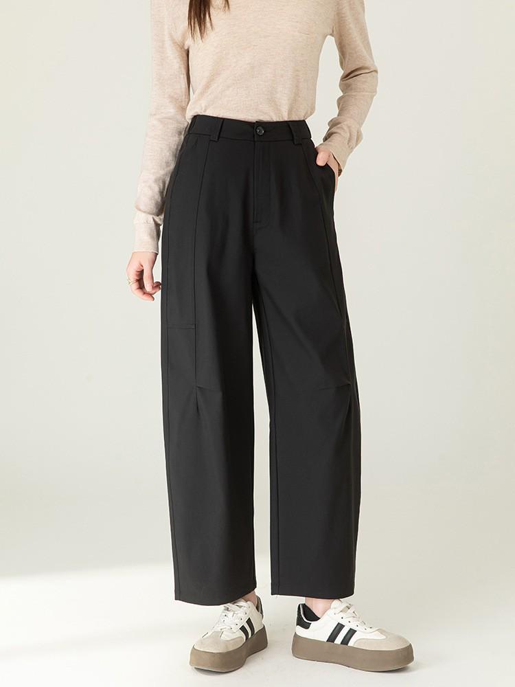 

Джинсы-палаццо из тенселя и хлопка: Брюки свободного кроя с высокой посадкой, стройнящие фигуру, для женщин. Extra Large чёрный