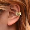 Halloween No Piercing Required Rock Hand Bone Design Jewelry Earrings Halloween Wear Eardrop Party Wear Gold/Silver