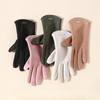 Warm Gloves for Women In Autumn and Winter Suede Warm Outdoor Electric Bike Ride Cute Student Gloves for Touch Screen