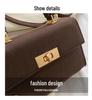 Women's Retro Textured Winter 2023 Crossbody Handbag with Lock Buckle