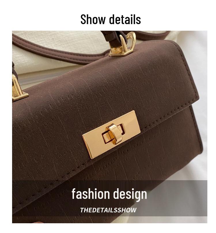 Women's Retro Textured Winter 2023 Crossbody Handbag with Lock Buckle