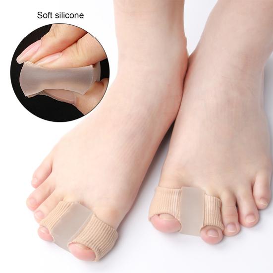 2Pcs Breathable Toe Spacers Flexible Bunion Relief Pads Double-ring Toe Separators Comfortable Toe Splints for Day Night Wear
