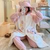 Thicker Women Pajamas Warm Sweet Hooded Nightgown Winter Flannel Kawaii Home Clothes Female Cute Soft Chic Robes