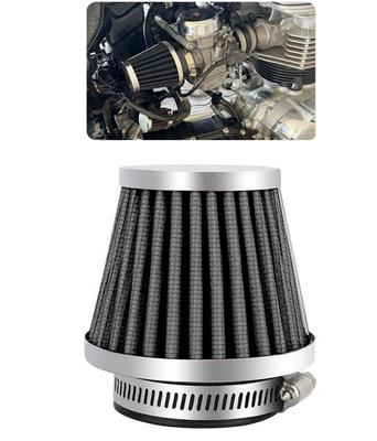 Air , Filtre à air, Filtre de puissance, Pour motos, Acier inoxydable, Maille, Avec bande, Chrome