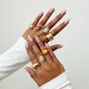 IF ME 7pcs/set Vintage Acrylic Rings For Women Men Girls Punk Gold Color Irregular Geometric Open Knuckle Joint Ring Jewelry