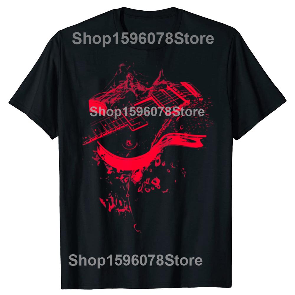 Funny Guitar Cool Rock Music Musicians T Shirts Men Women Cotton Humor Streetwear Tee Shirt Short Sleeve Unisex Loose Clothing