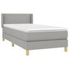 3130161 vidaXL Lit à sommier tapissier avec matelas Gris clair 90x200 cm Tissu