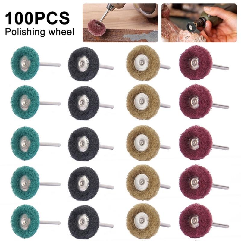 100pcs Abrasive Wheels Nylon Abrasive Buffing Wheels Nylon Polishing Brushes Suitable for Various Tools Jewellery Crafts