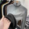 Tricotaj calduroase Camasa de baza cu guler ingrosat de pluș Pulover de dama Top subțire cu mânecă lungă Simplu Casual Nouă modă Toamnă Iarnă
