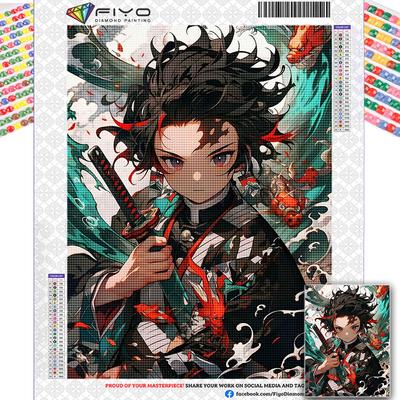 DIY Diamond Painting Anime Demon Slayer Kamado Nezuko Χαρακτήρας Διαμαντένιο Κέντημα Μωσαϊκό Ζωγραφική Cross Stitch Kit Διακόσμηση δωματίου