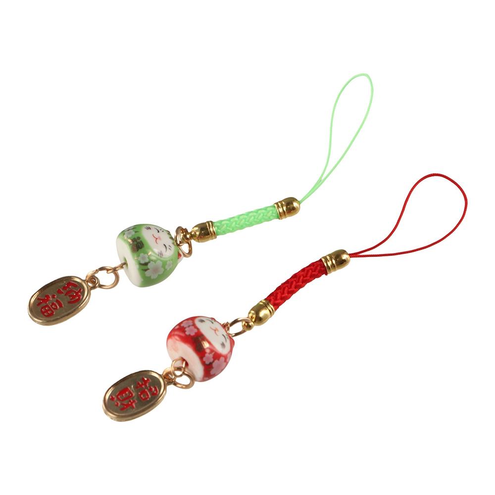 Car Keyring Maneki Neko Pendant Bag Pendant Phone Strap Ornaments Kawaii Lucky Cat Keychain  Couple