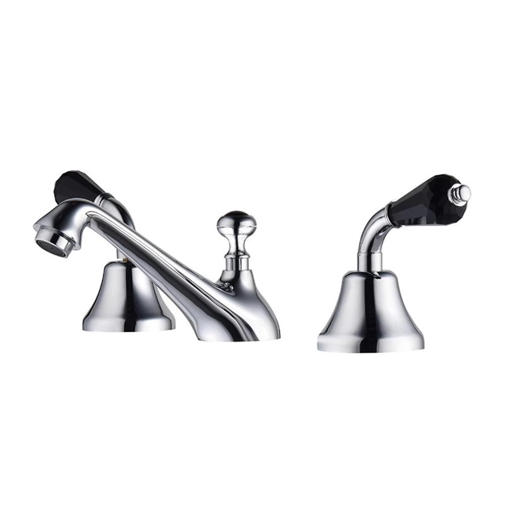 

Brushed Gold Bathroom Faucet Crysta Basin Sink Faucet Mixer Tap Widespread Black Wash basin Faucet 3 Hole Chrome Lavotory Faucet