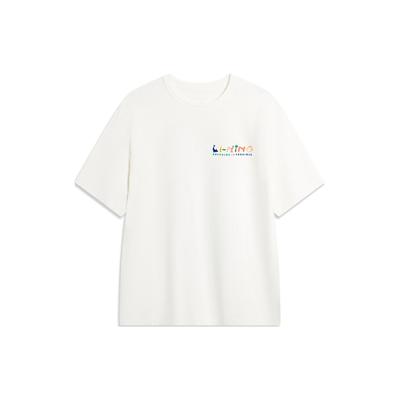 Sports Life Series Bedruckter Rundhals Komfort Pullover Kurzarm Drop Shoulder T-Shirt Herren Oberteile Off-White AHSU307-4