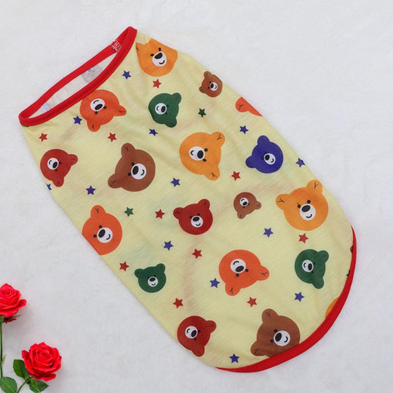 

Одежда для питомцев собака кошка жилет принт медведя милый дышащий новая одежда летняя одежда тонкий маленький средний пес XS жёлтый