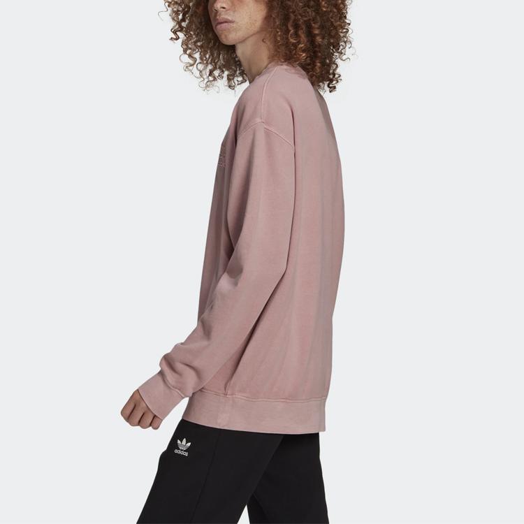 Adidas Oryginalny Bluza z kapturem z logo Trefoil Luźny Okrągły dekolt Długi rękaw Męskie Bluzy Różowy GL6163