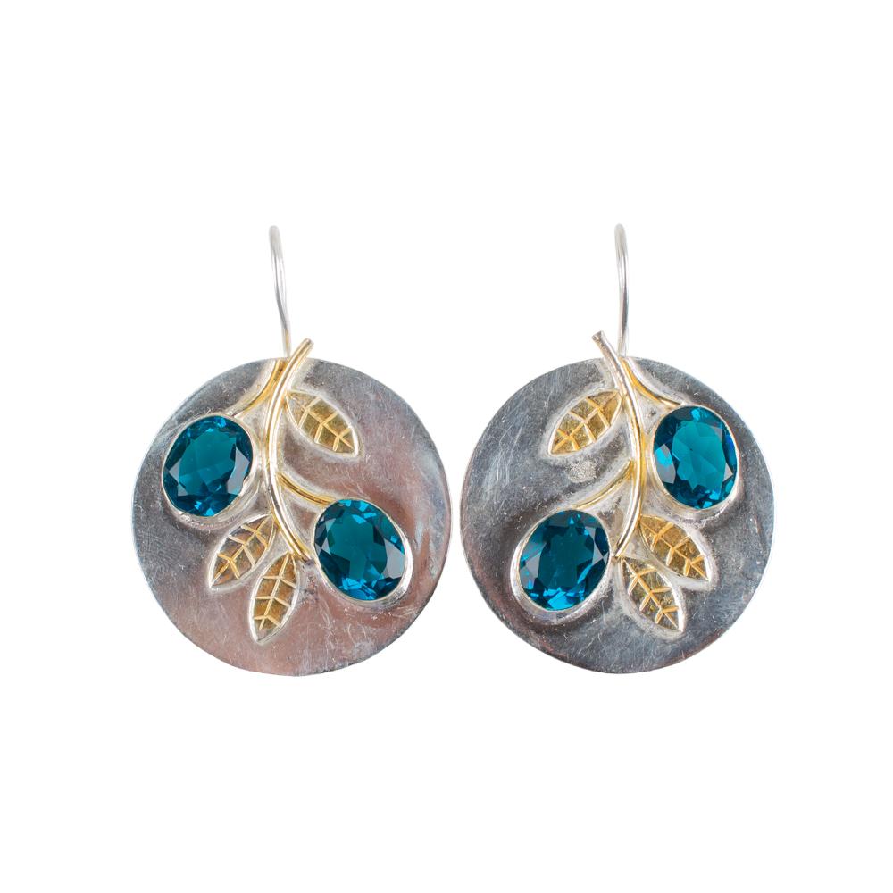 Apatite Gemstone 925 Sterling Silver Jewelry Handmade Hook Earrings 1.77" Gift EE-81-3