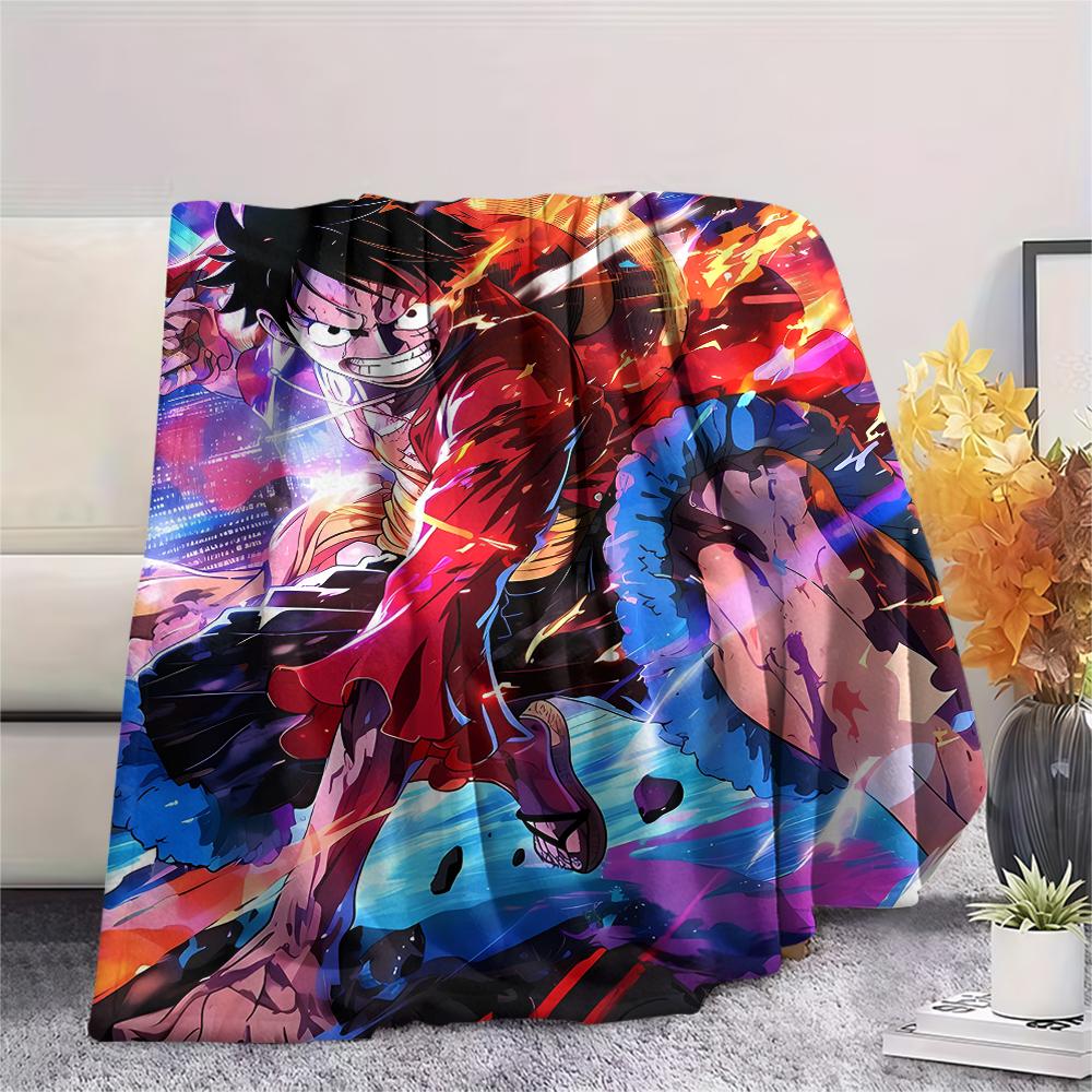 1Pc Luffy Print Flannel Blanket, High quality Comfortable for All Seasons, Home Decor, Warmth and Comfort, Perfect for Gifts