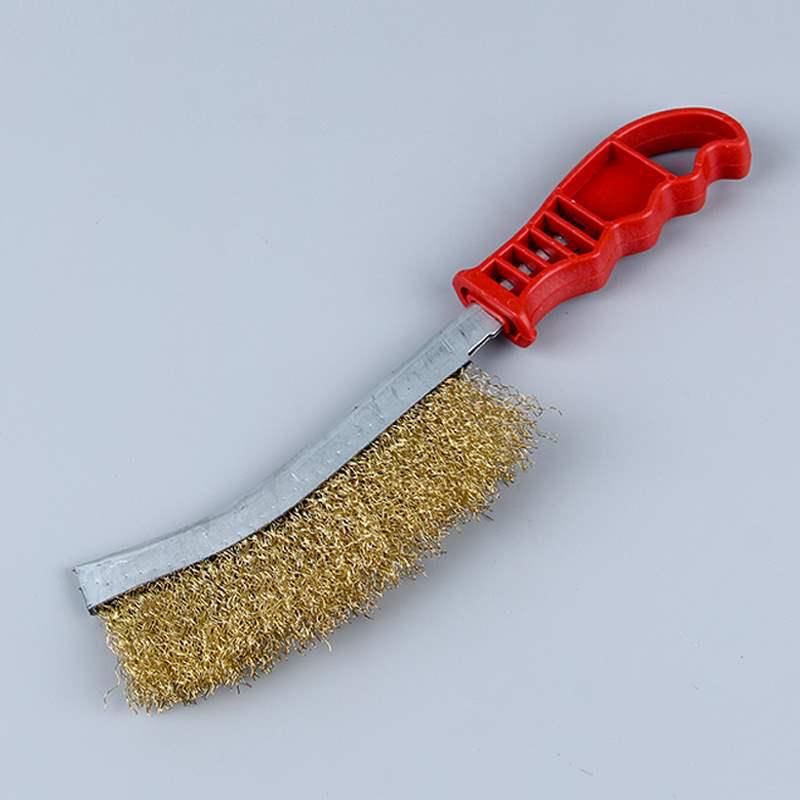 Knife-Shaped Steel Wire BBQ Brush with Plastic Handle for Rust Removal